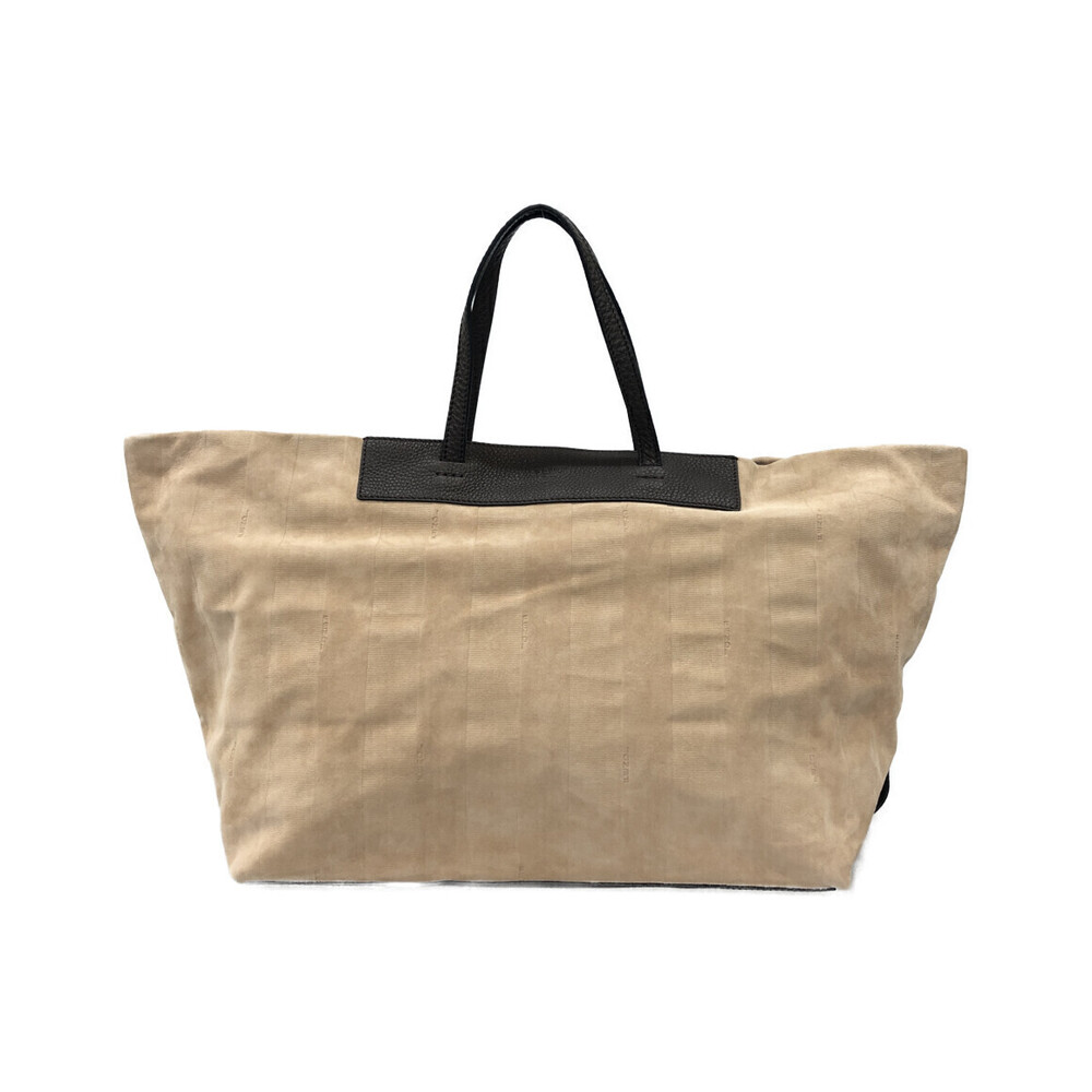 Fendi tote bag beige suede monogram pattern